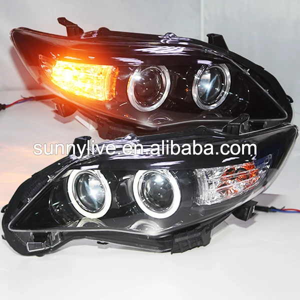 Для Toyota Corolla Altis светодиодный фонарь с ангельскими глазами 2010 2012 год черный корпус