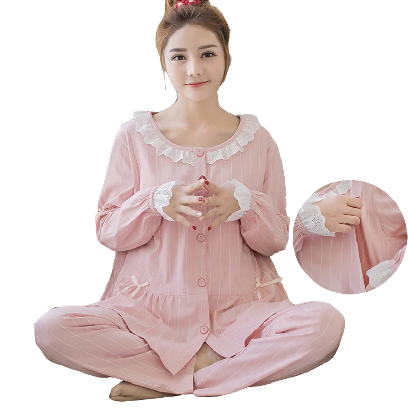 Cotton Maternity Nursing Pajamas Set Long Sleeve Breastfeeding Top Shirt+Pregnancy Pants Sleepwear for Pregnant Women Home Wear
Cotton Maternity Nursing Pajamas Set Long Sleeve Breastfeeding Top Shirt+Pregnancy Pants Sleepwear for Pregnant Women Home Wear