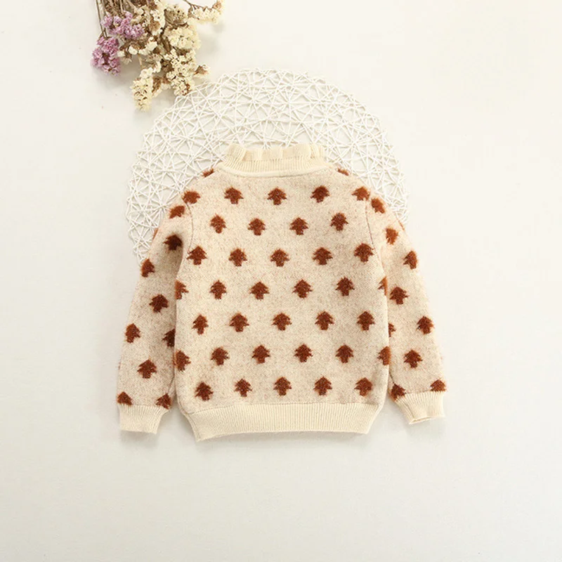 Зимняя одежда для девочек зимний свитер флисовая плотная теплая детская вязаный
