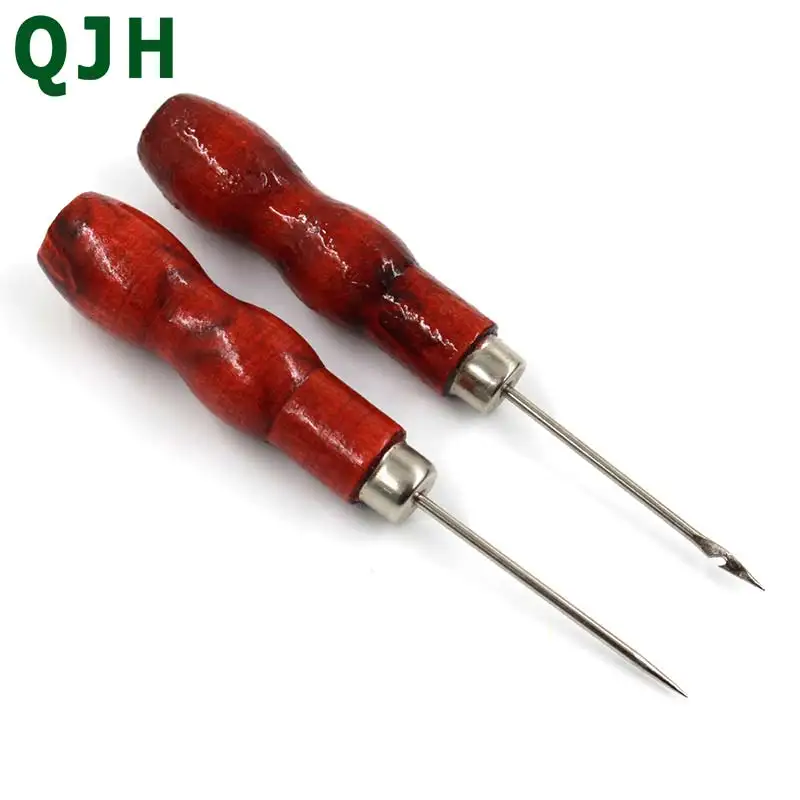 

Wooden Handle Awl Shoe repair tool Positioning Drill Tools Leather Hole Puncher Stitching DIY Tailor Sewing Needles 1PCS/2PCS