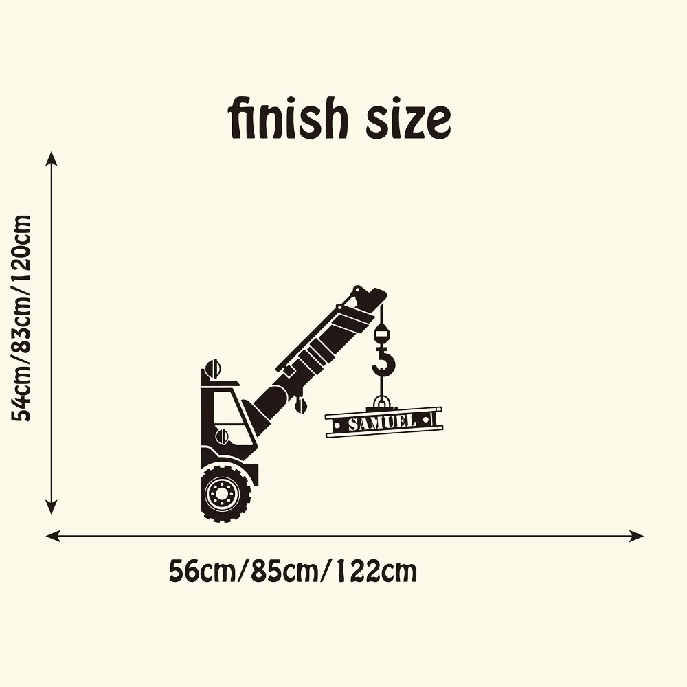 Изготовленный На Заказ Excavaor строительный кран грузовик стены здания Стикеры