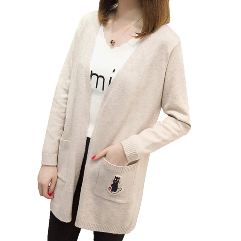 2019 New Spring Fashion Women Sweater Coat Loose V-neck Casual Long Sleeve Knitted Sweater Cardigan Female Women Cardigan Coat
2019 New Spring Fashion Women Sweater Coat Loose V-neck Casual Long Sleeve Knitted Sweater Cardigan Female Women Cardigan Coat