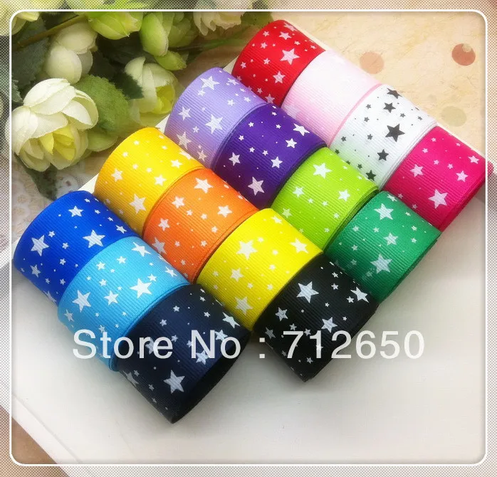 Free Shipping 1" (25mm) width mixed 15 colors star printed Polyester Grosgrain ribbon, DIY hairbow accessories, gift package
Free Shipping 1" (25mm) width mixed 15 colors star printed Polyester Grosgrain ribbon, DIY hairbow accessories, gift package