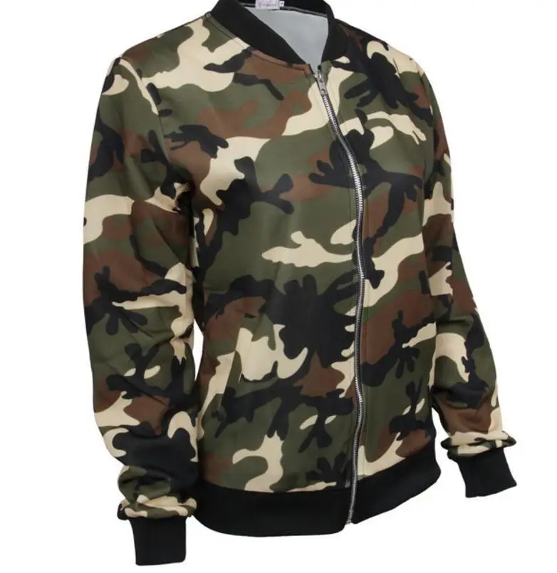 2021 New Women's Jacket camouflage Outwear zipper long sleve O-neck Feminine baseball uniform oversized Spring Autumn Coats
2021 New Women's Jacket camouflage Outwear zipper long sleve O-neck Feminine baseball uniform oversized Spring Autumn Coats