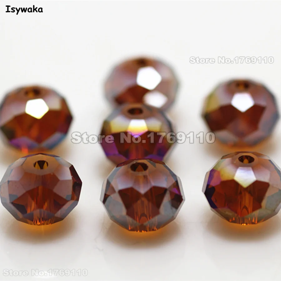Isywaka Deep Brown AB Color 8*10mm 70pcs Rondelle Austria faceted Crystal Glass Bead Loose Spacer Round Beads for DIY Making
Isywaka Deep Brown AB Color 8*10mm 70pcs Rondelle Austria faceted Crystal Glass Bead Loose Spacer Round Beads for DIY Making