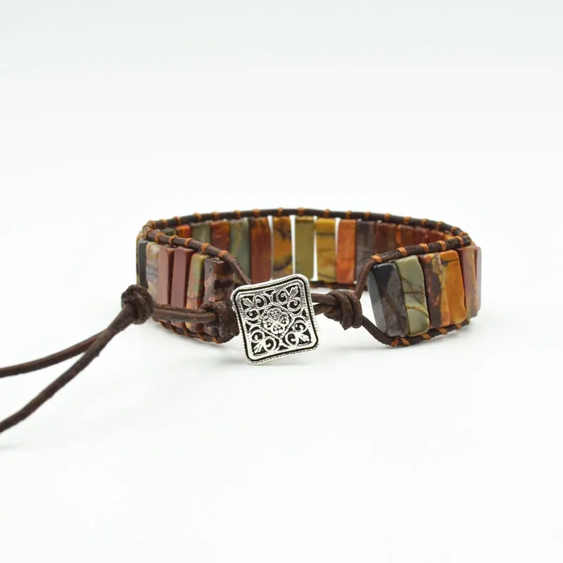 Women Bracelet Jewelry Natural Stone Tube Beads Leather Wrap Bracelet Girlfriend Creative Gifts
Women Bracelet Jewelry Natural Stone Tube Beads Leather Wrap Bracelet Girlfriend Creative Gifts