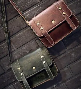 Фото Двойная кожаная сумка через плечо женская новая на весну и лето|female bag|shoulder bagsbags