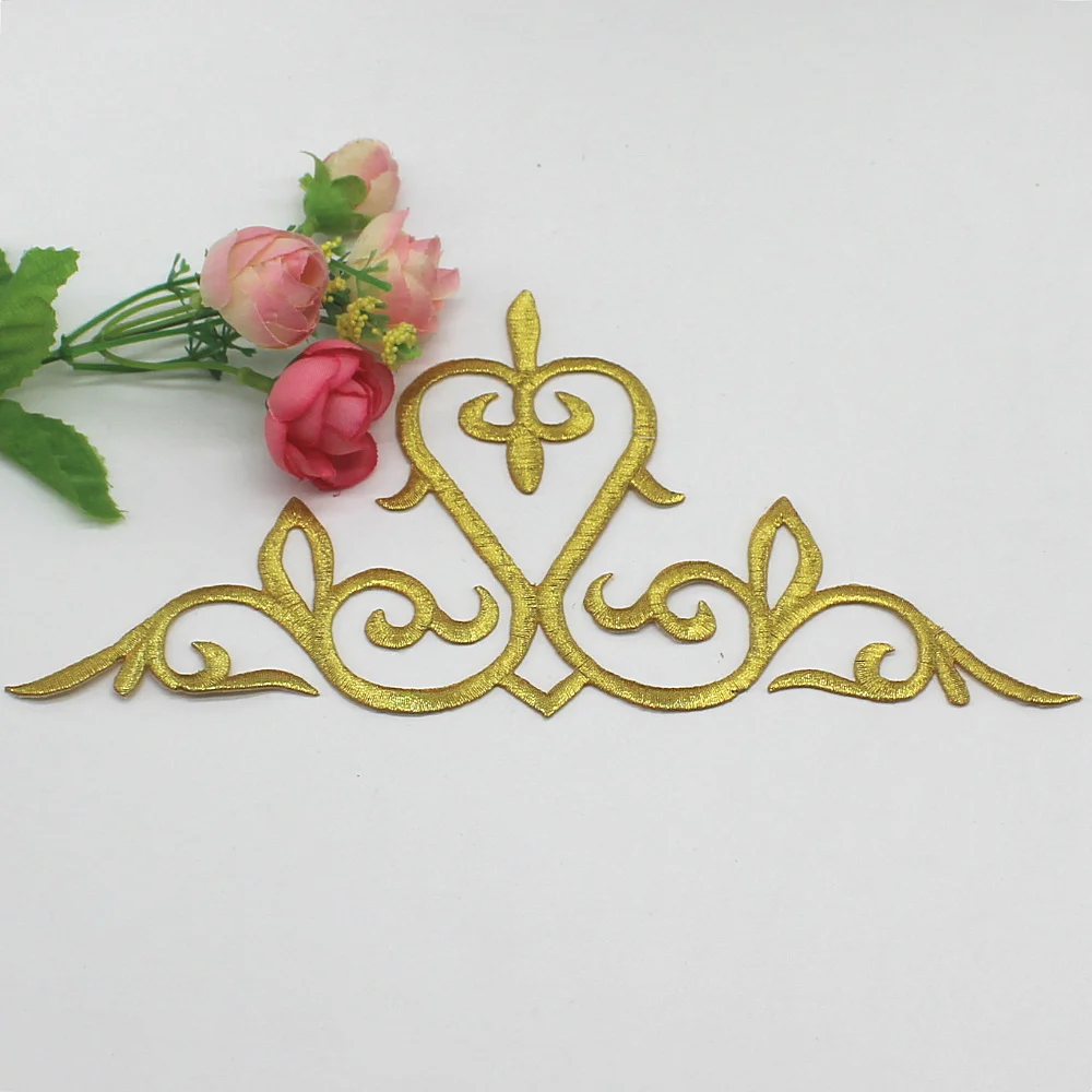 Iron On Gold Flower Appliqued Cosplay Costume 10 Pieces/Lot Gold And silver Patches Trim 24cm*12cm
Iron On Gold Flower Appliqued Cosplay Costume 10 Pieces/Lot Gold And silver Patches Trim 24cm*12cm