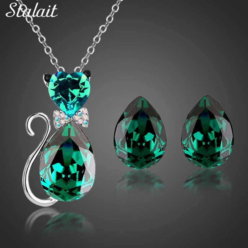 Fashion Gold Color Austrian Crystal Cat Catty Pendant Necklace Earrings Wedding Bridal Jewelry Sets 84575
Fashion Gold Color Austrian Crystal Cat Catty Pendant Necklace Earrings Wedding Bridal Jewelry Sets 84575