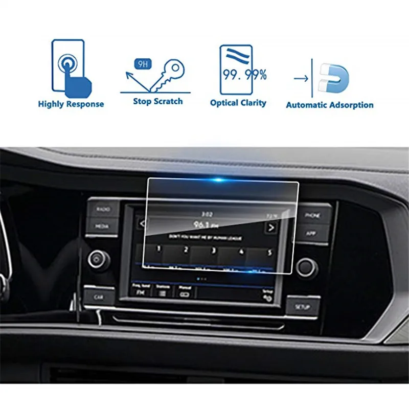 Защита экрана навигации для Volkswagen Jetta 2019 6,5 дюйма, закаленное стекло, защита сенсорного экрана
Защита экрана навигации для Volkswagen Jetta 2019 6,5 дюйма, закаленное стекло, защита сенсорного экрана