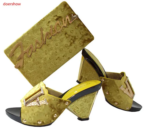 doershow High Quality Gold color African High Heels And Bag Set Hot Sale Elegant Italian Shoes and Bag Set Free shipping TGF1-18
doershow High Quality Gold color African High Heels And Bag Set Hot Sale Elegant Italian Shoes and Bag Set Free shipping TGF1-18