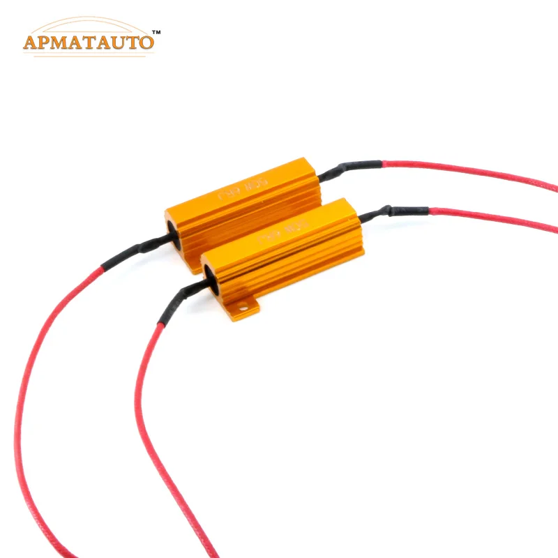 

2pcs H1 H3.H4,H7,H8 H11 9006 HB4 9005 HB3 LED HeadLight Fog Light No Error Canbus 50W Load Resistor Wiring Canceller Decoder