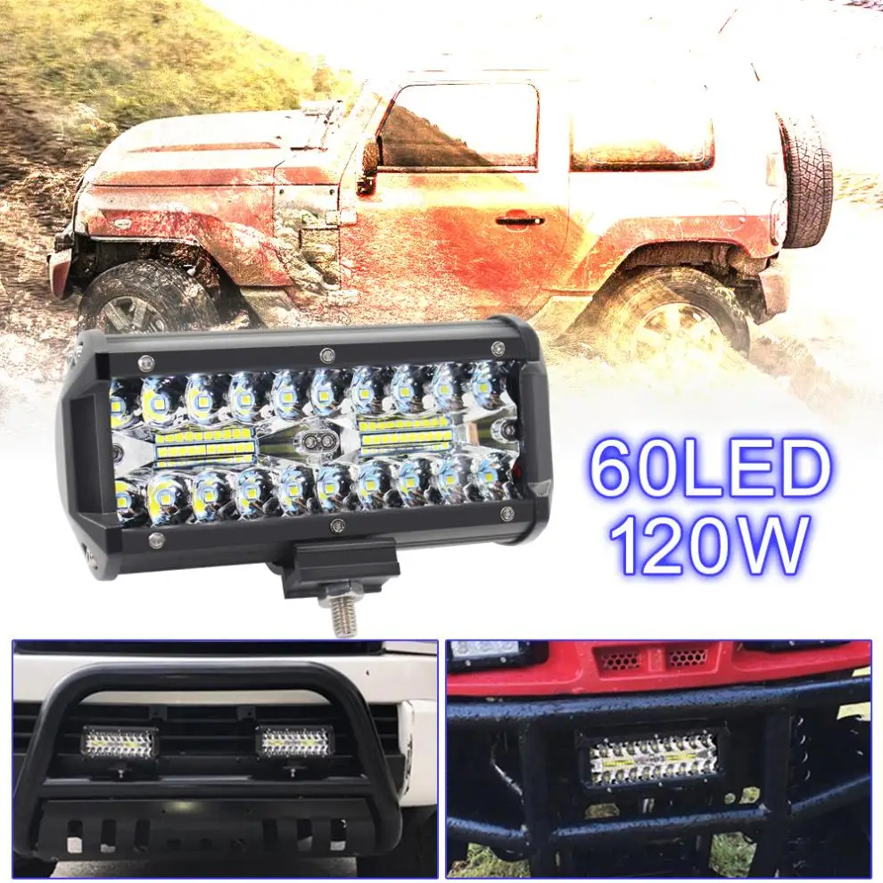 7 Inch 120W 6000K White Waterproof Three Rows Universal Car Working Light LED Bars for Truck/Motorcycle/SUV/ATV/ Car/Boat
7 Inch 120W 6000K White Waterproof Three Rows Universal Car Working Light LED Bars for Truck/Motorcycle/SUV/ATV/ Car/Boat