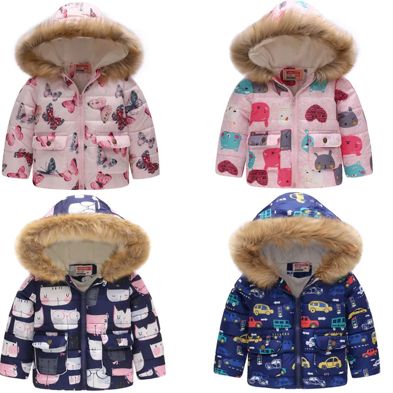 Children's winter fur collar long-sleeved warm cartoon jacket boy girl cold and velvet hooded coat
Children's winter fur collar long-sleeved warm cartoon jacket boy girl cold and velvet hooded coat