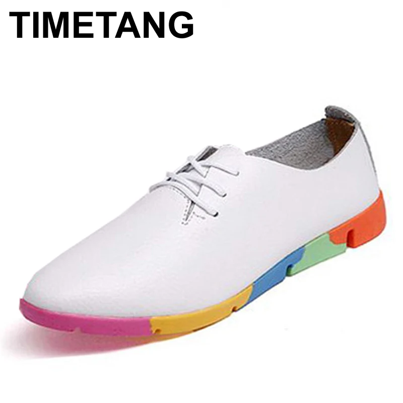 TIMETANG Autumn spring new lace leather women flat white shoes pointed deep mouth soft bottom leisure flat colorful shoes woman
TIMETANG Autumn spring new lace leather women flat white shoes pointed deep mouth soft bottom leisure flat colorful shoes woman