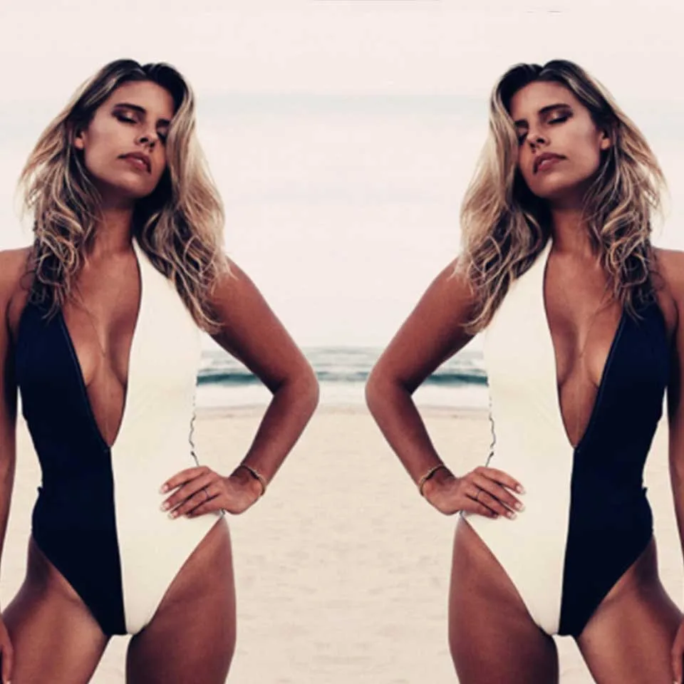 Lyric2019 Female Patchwork Swimsuit New Swimwear Women One Piece Vantage Summer Beach Wear Bathing Suit Monokini XL | Спорт и