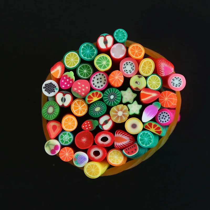 50pcs/pack Manicure Fruit Canes Rods Polymer Clay Sticks toy DIY Decoration Stickers for nail art
50pcs/pack Manicure Fruit Canes Rods Polymer Clay Sticks toy DIY Decoration Stickers for nail art
