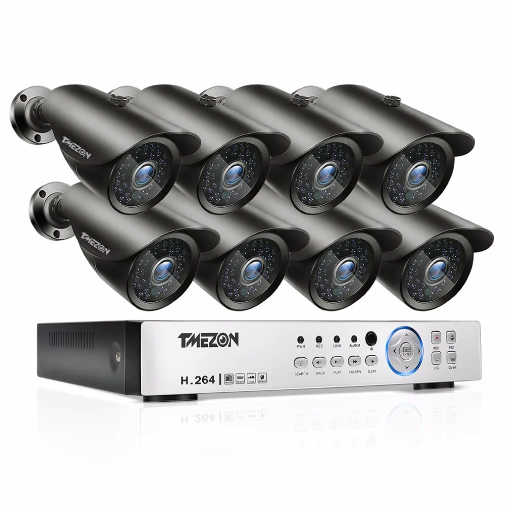 Фото Tmezon AHD 8CH 1080P DVR 8 шт. 2.0MP камера видеонаблюдения система автоматического ИК ночного