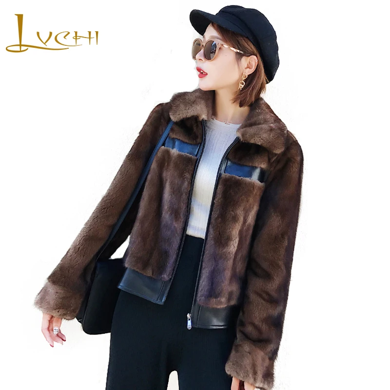 LVCHI Winter 2019 Import Velvet Real Mink Fur Coats Women's Coat Full Pelt Causal Turn-Down Collar Patchwork Leather Mink Coats
LVCHI Winter 2019 Import Velvet Real Mink Fur Coats Women's Coat Full Pelt Causal Turn-Down Collar Patchwork Leather Mink Coats