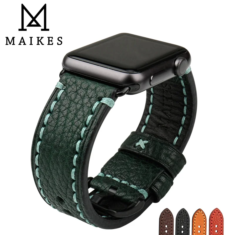 MAIKES Green Leather Strap For Apple Watch Band 44mm 40mm 42mm 38mm Series 4/3/2/1 All Models iWatch Bracelet Watchband
MAIKES Green Leather Strap For Apple Watch Band 44mm 40mm 42mm 38mm Series 4/3/2/1 All Models iWatch Bracelet Watchband