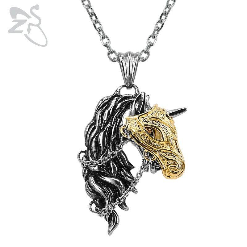 ZS 316L Stainless Steel Pendant Necklace Fashion Horse Head Pendants Punk Animal Necklaces Jewelry Long Chain Necklace for Men
ZS 316L Stainless Steel Pendant Necklace Fashion Horse Head Pendants Punk Animal Necklaces Jewelry Long Chain Necklace for Men