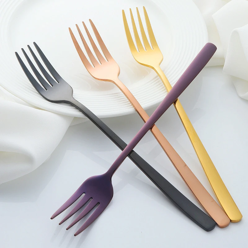 Hot Colourful Stainless Steel Kitchen Supplies With Long Handle Dinner Fork Dessert Fork for Household Hotel Party 1 Piece
Hot Colourful Stainless Steel Kitchen Supplies With Long Handle Dinner Fork Dessert Fork for Household Hotel Party 1 Piece