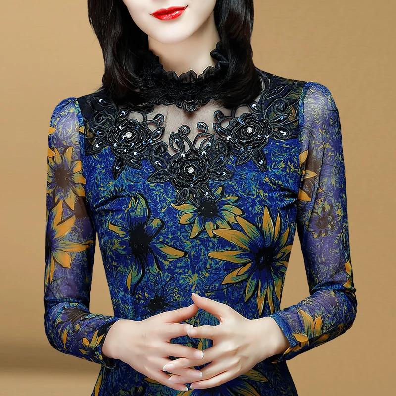 Winter Fall Fashion Women Turtleneck Floral Sequined Mesh Lace Patchwork Beading Shirt Tops , Women Stretch Warm Fleece Shirts
Winter Fall Fashion Women Turtleneck Floral Sequined Mesh Lace Patchwork Beading Shirt Tops , Women Stretch Warm Fleece Shirts