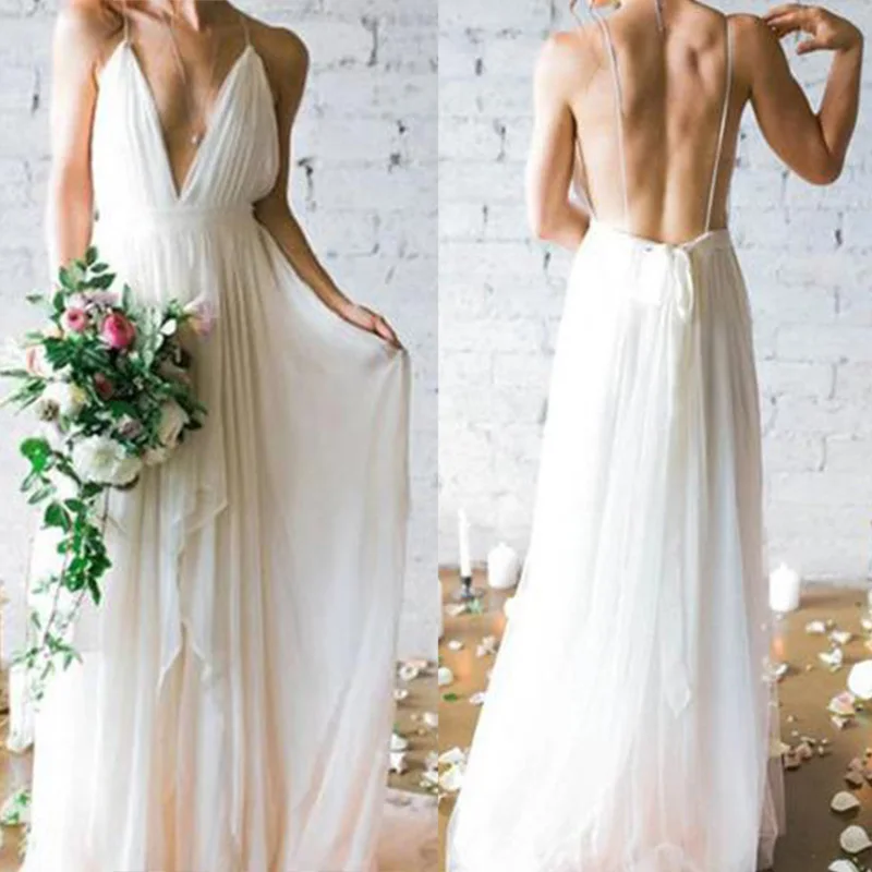 Простое белое свадебное пляжное платье с открытой спиной, шифоновое и Атласное пляжное свадебное платье с глубоким V-образным вырезом в бог...
Простое белое свадебное пляжное платье с открытой спиной, шифоновое и Атласное пляжное свадебное платье с глубоким V-образным вырезом в бог...