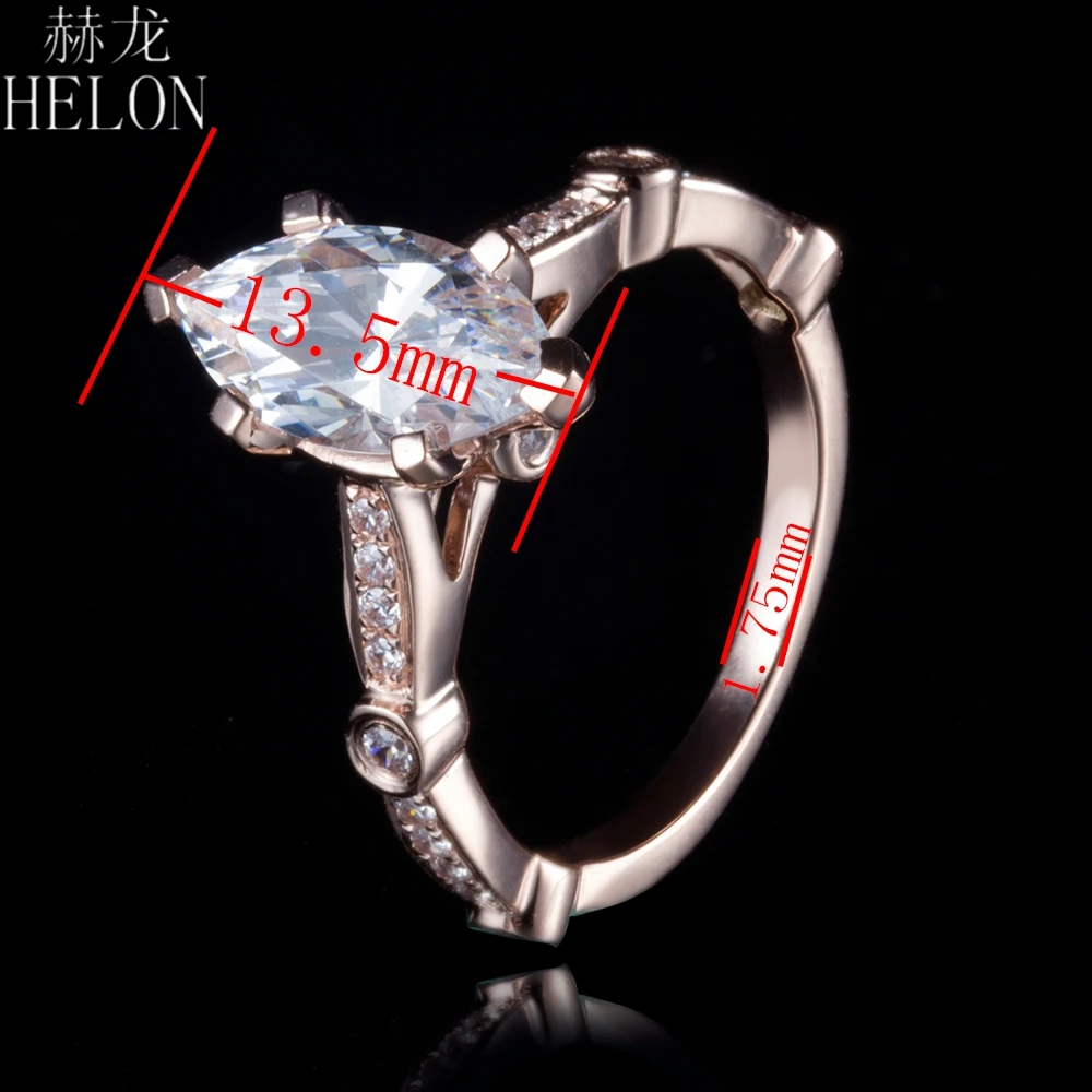 HELON Moissanite Ring Solid 14K Rose Gold 2ct VVS/FG Test Positive Moissanite Diamond Engagement Wedding Women Fine Jewelry Ring
HELON Moissanite Ring Solid 14K Rose Gold 2ct VVS/FG Test Positive Moissanite Diamond Engagement Wedding Women Fine Jewelry Ring