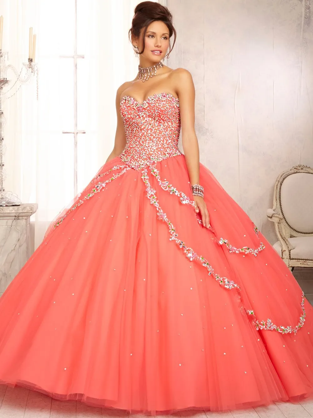 New Design Ball Gown Sweetheart Sleeveless Beaded Tulle Formal Gown Long Prom Paty Graduation Quinceanera Dresses
New Design Ball Gown Sweetheart Sleeveless Beaded Tulle Formal Gown Long Prom Paty Graduation Quinceanera Dresses