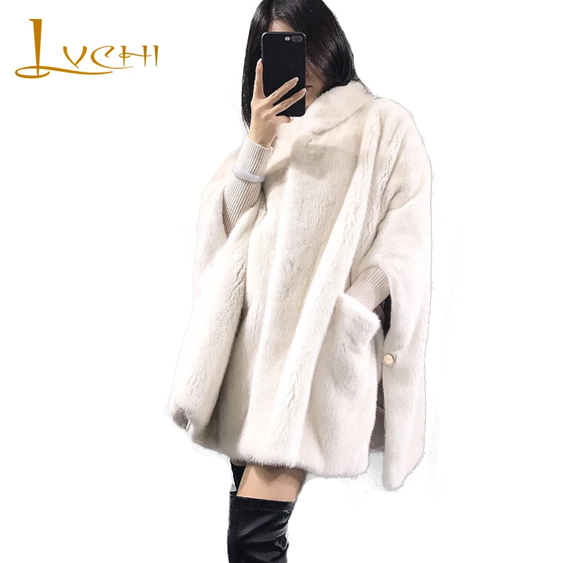 LVCHI Winter 2019 Import Mink Fur Coat Women's Mandarin Collar Pockets Three Quarter Batwing Sleeve Loss Cloak Mink Fur Coats
LVCHI Winter 2019 Import Mink Fur Coat Women's Mandarin Collar Pockets Three Quarter Batwing Sleeve Loss Cloak Mink Fur Coats