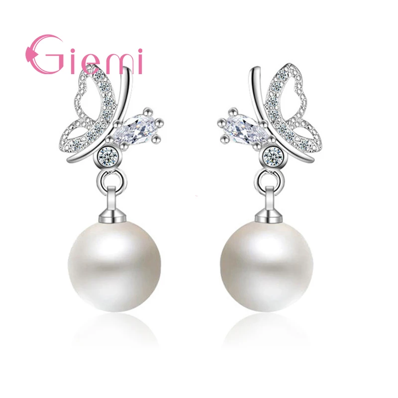 Real 925 Sterling Silver Shiny Cute Butterfly Freshwater Pearl Drop Earrings Jewelry For Woman Bridal Wedding Drop Brincos
Real 925 Sterling Silver Shiny Cute Butterfly Freshwater Pearl Drop Earrings Jewelry For Woman Bridal Wedding Drop Brincos