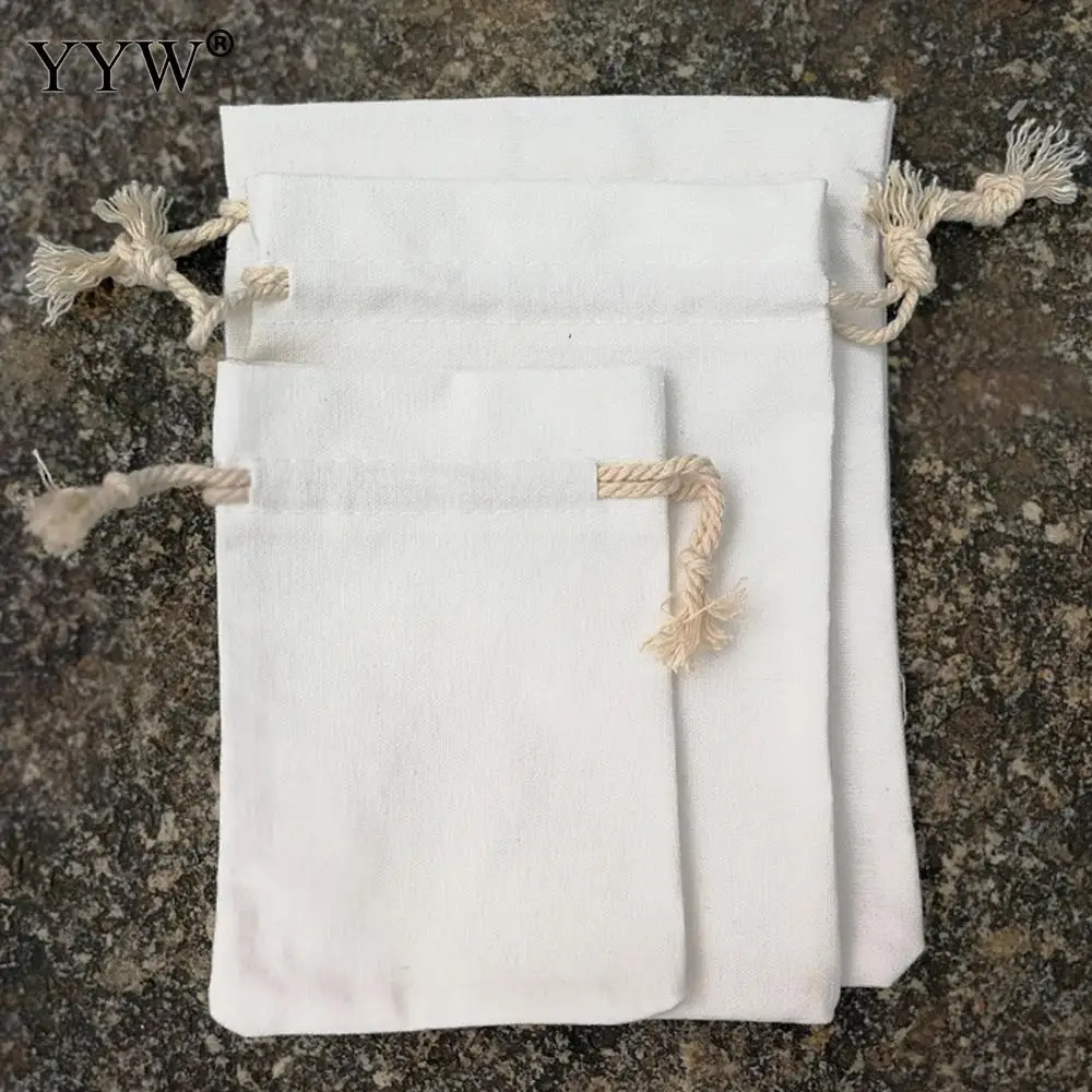 Однотонные мешочки на шнурке Подарочные пустые пакеты сделай сам из хлопка сумка