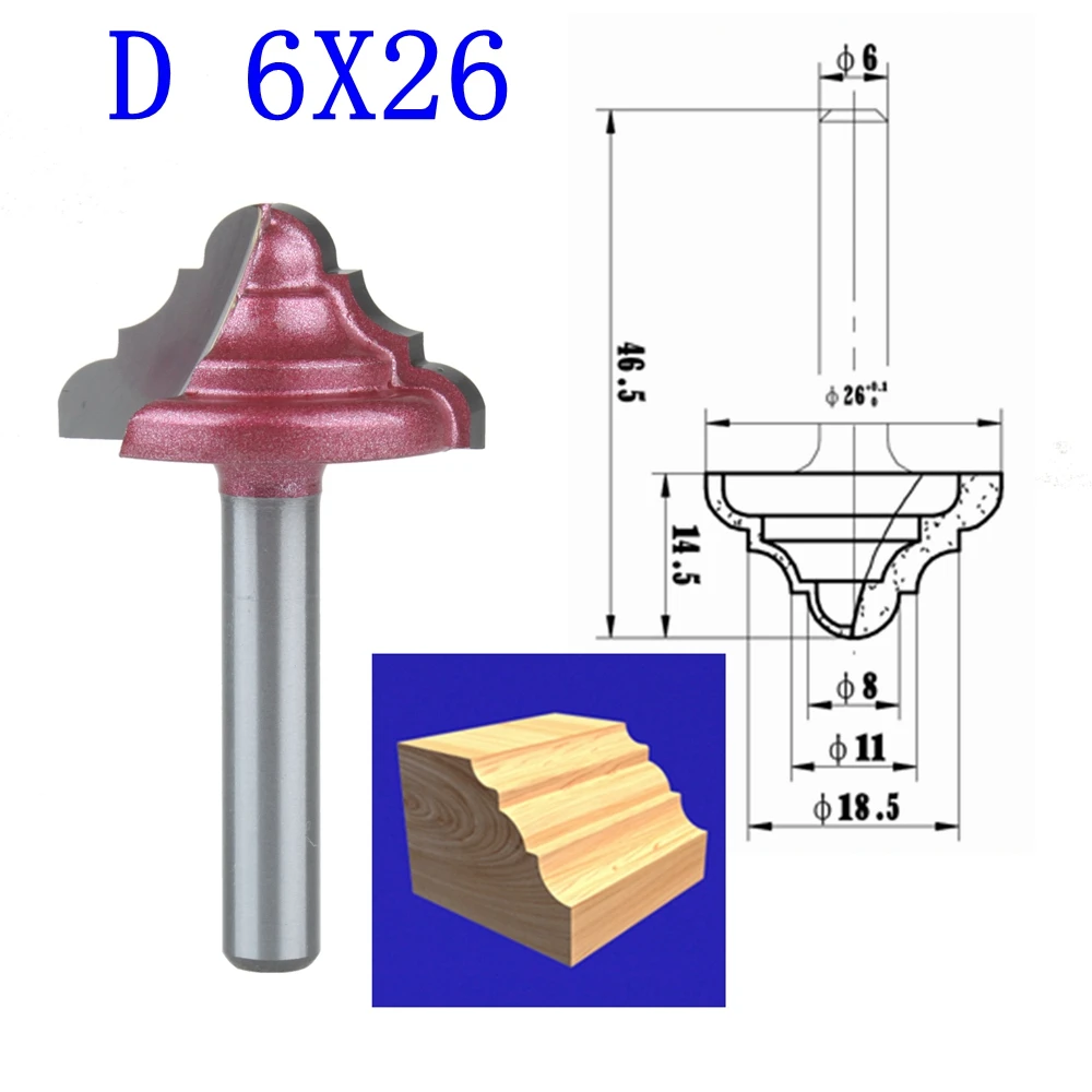 1pcs D-6*26mm(Shank*Blade Width)3D Lace Woodworking CNC Engraving Machine Milling Knife,Wood Cutter Router Bit Knives
1pcs D-6*26mm(Shank*Blade Width)3D Lace Woodworking CNC Engraving Machine Milling Knife,Wood Cutter Router Bit Knives