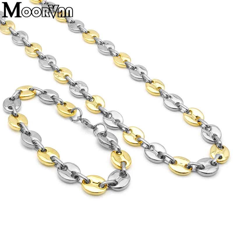 Moorvan New Stainless Steel Men's Flat Beads Jewelry Set Bracelet Necklace Sets VJS001
Moorvan New Stainless Steel Men's Flat Beads Jewelry Set Bracelet Necklace Sets VJS001