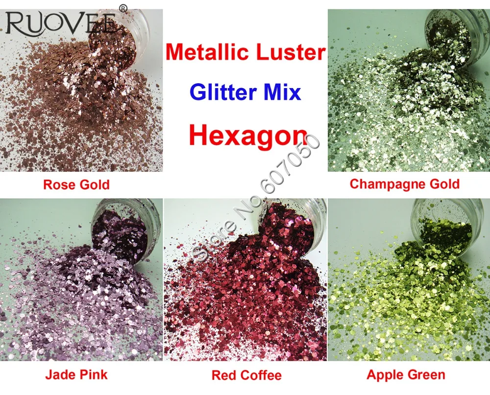 5 Metallic Luster Color Mix Glitter Hexagon Sequin Paillette Spangle Powder Shape for Nail Art Glitter Craft Decoration
5 Metallic Luster Color Mix Glitter Hexagon Sequin Paillette Spangle Powder Shape for Nail Art Glitter Craft Decoration