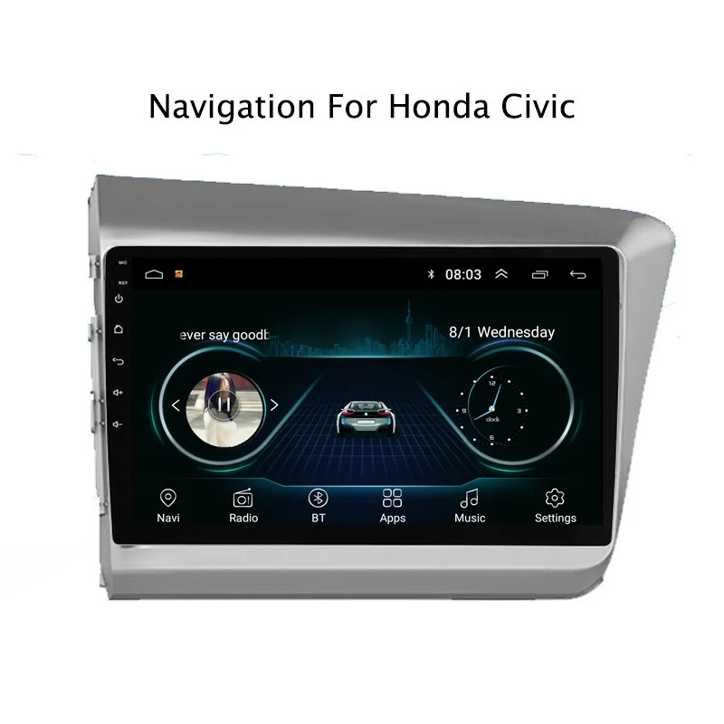9 "2.5D ips Android 8 1 автомобиль DVD gps плеер для Honda Civic 2012 2015 Серебристый Автомобиль