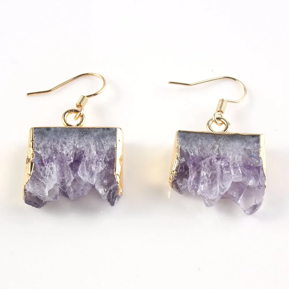 xinshangmie Gold Color Natural Purple Amethysts Crystal Cluster Irregular Shape Drop Earrings For Women Designs Jewelry
xinshangmie Gold Color Natural Purple Amethysts Crystal Cluster Irregular Shape Drop Earrings For Women Designs Jewelry