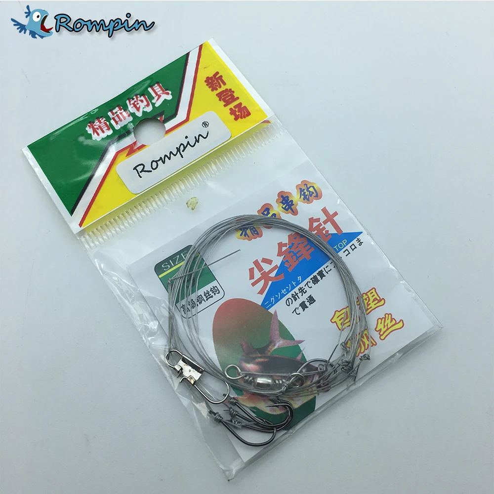 Rompin 3bag/lot Stainless Steel String Hook Barb Fishing Hooks Sea Fishing Hook Fishing String Fishing Tackle