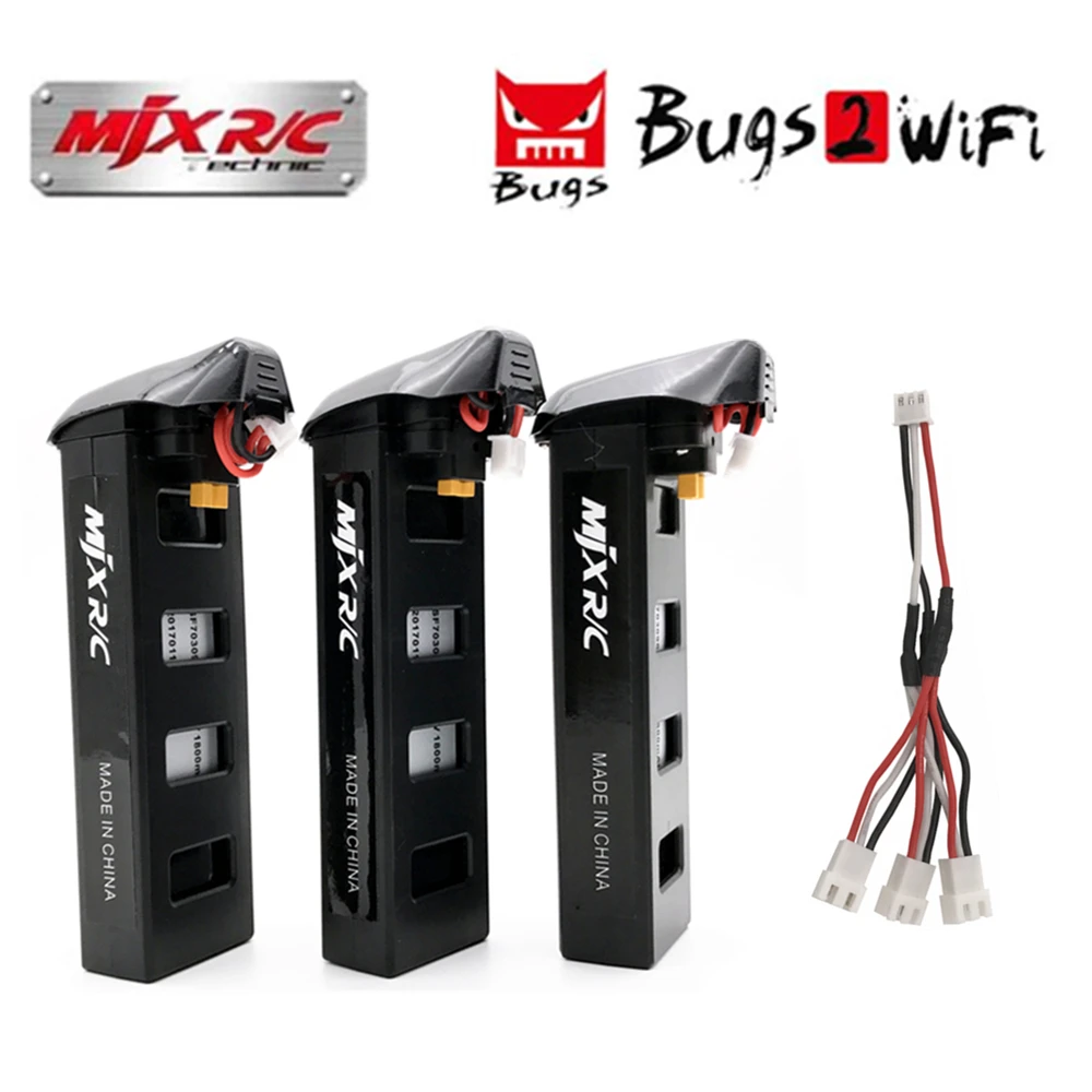Аккумулятор MJX Bugs2 7,4 В 1800 мАч 25C Li-po для MJX B2W B2C бесщеточный RC Quadcopter Drone, запасной аккумулятор
Аккумулятор MJX Bugs2 7,4 В 1800 мАч 25C Li-po для MJX B2W B2C бесщеточный RC Quadcopter Drone, запасной аккумулятор