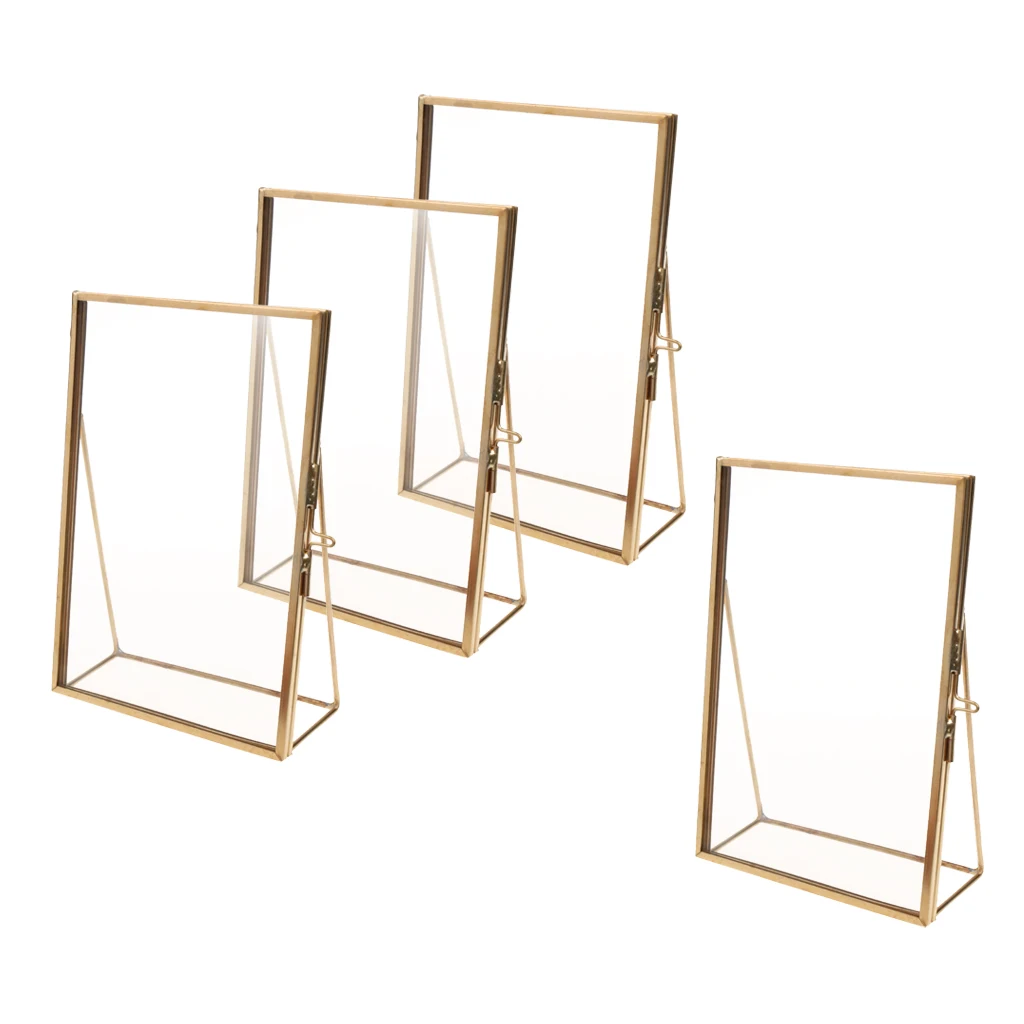 4PC Glass Photo Picture Frame Portrait Home Decor Freestanding Displaying Pressed Flower Plant Leaves - Gold
4PC Glass Photo Picture Frame Portrait Home Decor Freestanding Displaying Pressed Flower Plant Leaves - Gold