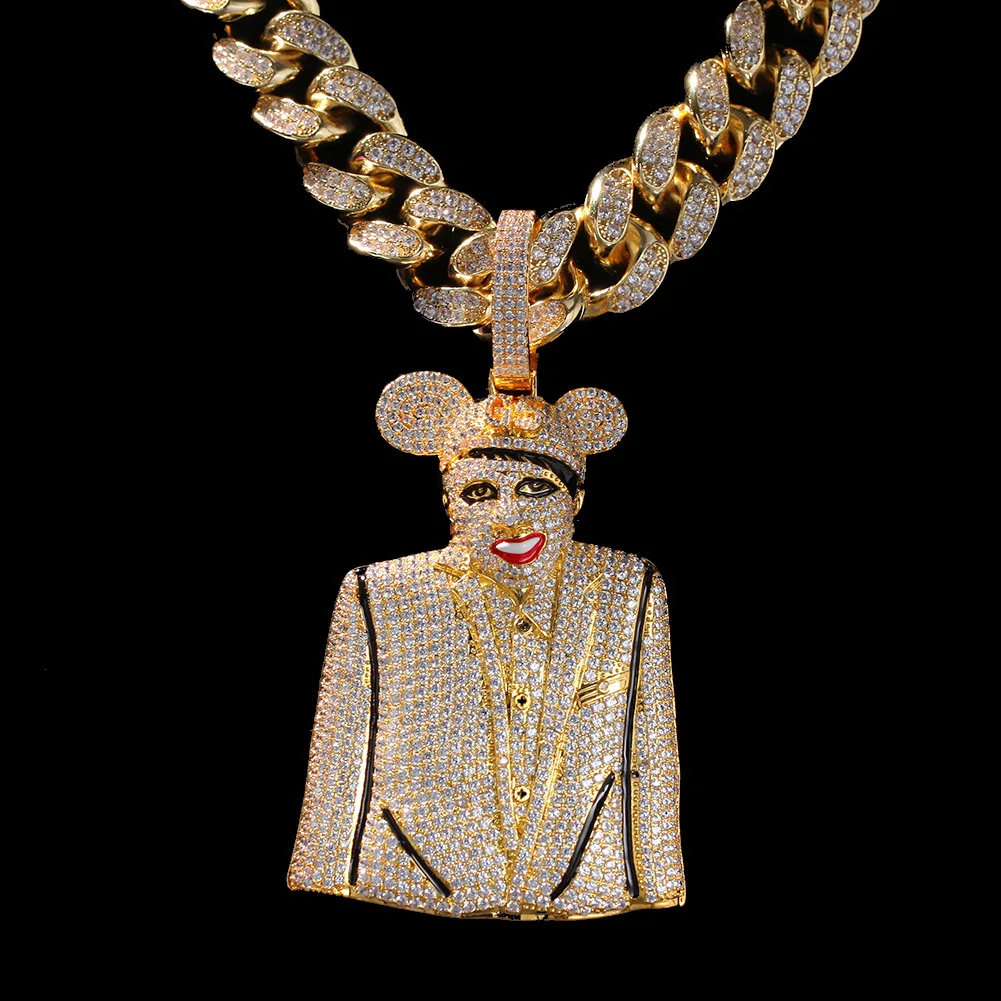 Hip Hop Men Necklace Clown Pendant MICKY Rhinestone DJ Men Pendant Ice Out Cuban hip hop jewery for men
Hip Hop Men Necklace Clown Pendant MICKY Rhinestone DJ Men Pendant Ice Out Cuban hip hop jewery for men
