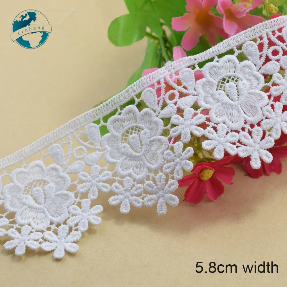 10yards 5.8cm white lace cotton embroid lace sewing ribbon fabric guipure diy trims warp knitting DIY Garment Accessories#3672
10yards 5.8cm white lace cotton embroid lace sewing ribbon fabric guipure diy trims warp knitting DIY Garment Accessories#3672