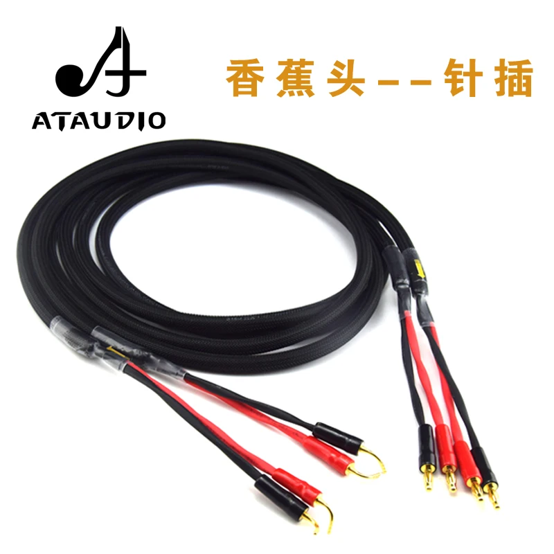 ATAUDIO Hi Fi кабель для колонок с позолоченным разъемом типа банан штекер штекера end