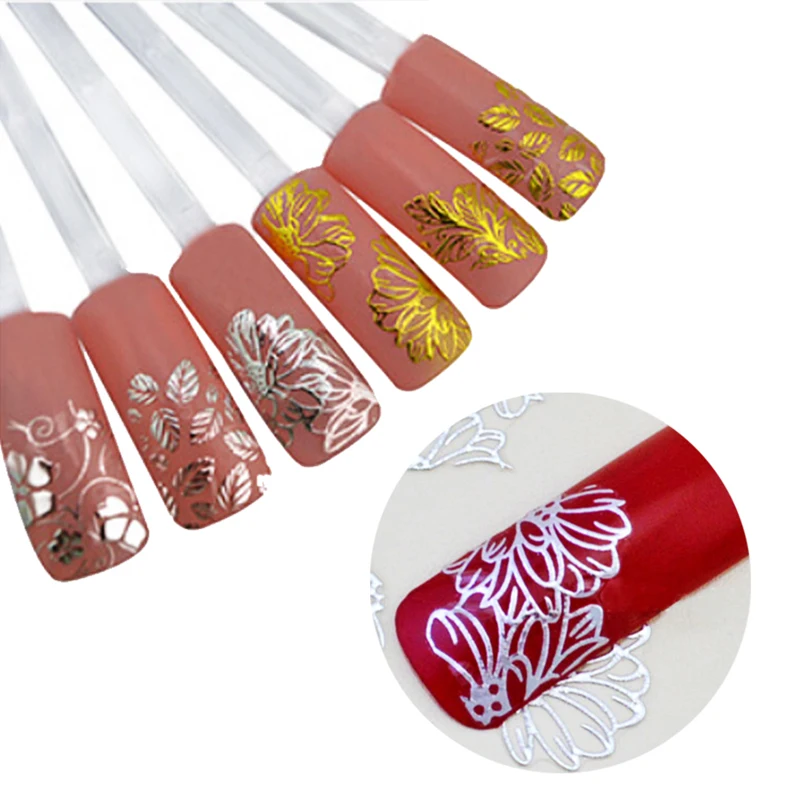 Cute 3D Hollow Out Flower Design Golden Silver Nail Stickers Decals Nail Art Manicure Decals Stamping
Cute 3D Hollow Out Flower Design Golden Silver Nail Stickers Decals Nail Art Manicure Decals Stamping