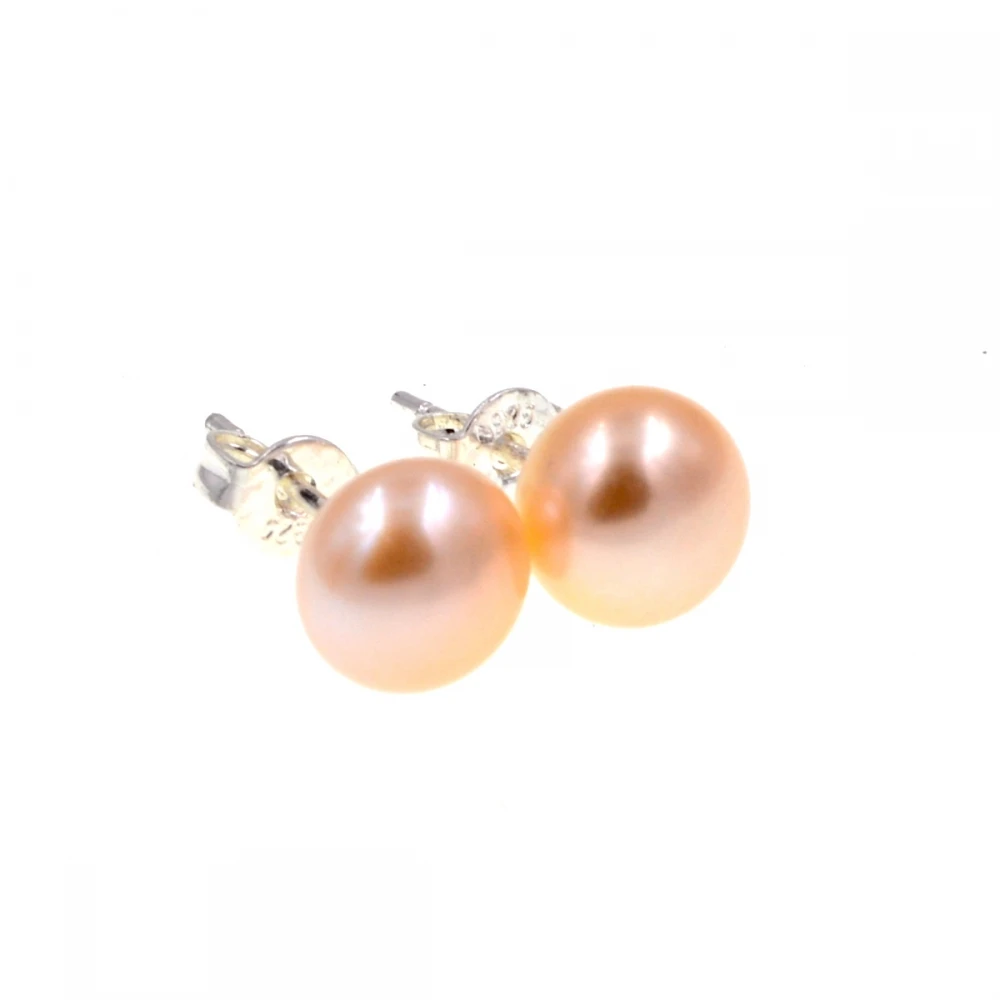 Серьги пусеты из натурального розового жемчуга 6 7 мм|pearl stud earrings|stud earringspearl studs |