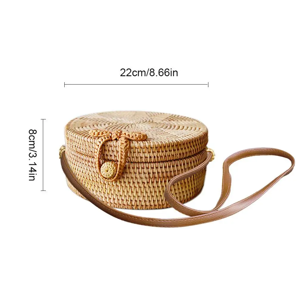 Bohemian Manual Rattan Woven Bag Handmade Round Bowknot Sunflower Pattern Beach Bag Retro Woven Circular Straw Braided Bags
Bohemian Manual Rattan Woven Bag Handmade Round Bowknot Sunflower Pattern Beach Bag Retro Woven Circular Straw Braided Bags