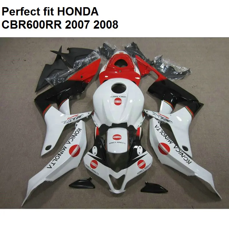 Кузов комплект для Honda Обтекатели CBR 600RR 2007 2008 белый красный черный обтекатель