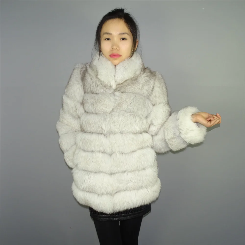 Real Nature White Blue Fox Fur Vertical stripes patchwork stripe coat outwear long jacket parka Winter Trench Stand up Collar
Real Nature White Blue Fox Fur Vertical stripes patchwork stripe coat outwear long jacket parka Winter Trench Stand up Collar