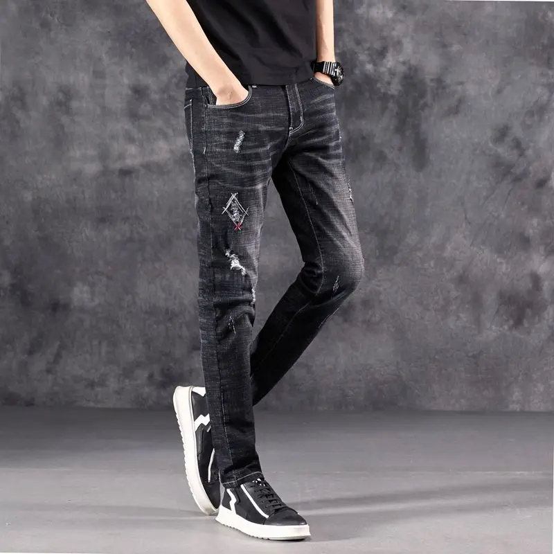 2019 men's jeans new arrival long pants denim jeans casual straight slim fit solid destroy wash mid-waist male jeans
2019 men's jeans new arrival long pants denim jeans casual straight slim fit solid destroy wash mid-waist male jeans